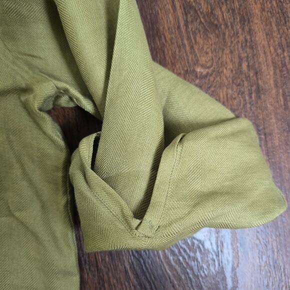 Lauren Ralph Lauren 100% Linen Brown Long Sleeve Button Down, Large - Picture 7 of 10